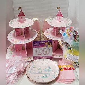 Disney Princess Pink and Gold Party Tableware Set